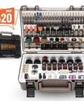 DIY Ready 420 Piece Rotary Tool Accessories Kit for Dremel with case showing attachments for cutting, sanding, and polishing