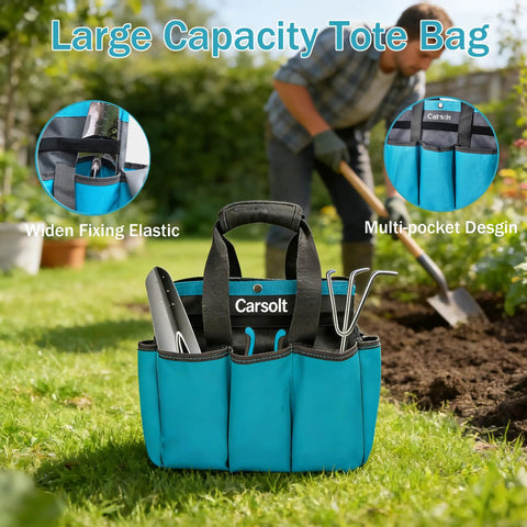 10 Piece Heavy Duty Stainless Steel Garden Tool Set With Ergonomic Rubber Handles All In One Yard Tools Kit with tote bag