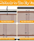 Methods to use zip ties for Two Pack Brown Baby Banister Guard Net For Stairs And Balconies, Kid And Pet Safe Stair Netting