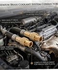 Brass Sunroof Drain Tube Connectors Kit 2 Pack Direct Replacement For L405 And L494 Front Sunroof Drain System installed in engine.