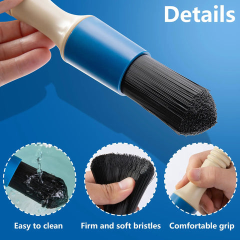 Heavy Duty Parts Washer Brush With 31 Inch Hose, Durable Rubber Construction And Stiff Bristles, Ergonomic Grip Handles close-up of scrub head and grip
