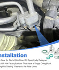 Ford Expedition Rear AC Block Off Kit With Seal Washer Aluminum Fittings installation view with connections on vehicle