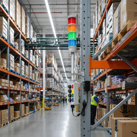 Slick Four Stack Led Andon Tower Light For Busy Factory Floors And Production Lines With Bright Status Alerts And Dead Reliable Performance For Tough Workshop Rigs