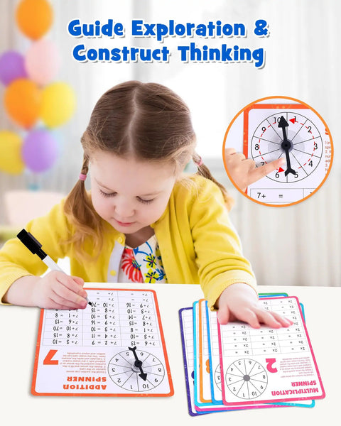 Child using Magnetic Addition And Multiplication Game Board For Kids Ages 8 To 12, Hands On Math Manipulatives For Elementary School.