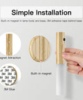 Motion Sensor Night Light Rechargeable Indoor Magnetic Wood LED Wall Sconce In White Ash installation details