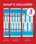 Emergency Laceration Closure Kit With Three Individually Packaged Closures For Quick Wound Repair Without Stitches, sizes shown