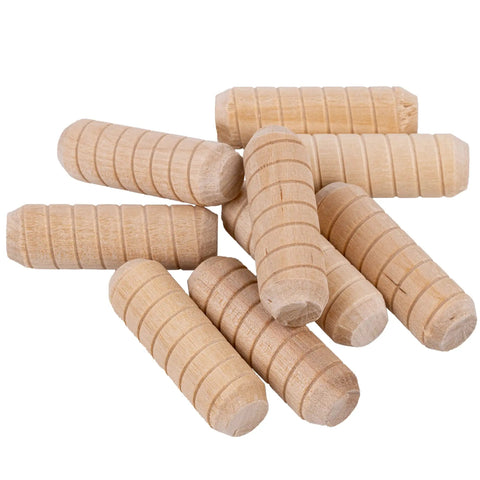 Spiral Grooved Hardwood Dowel Pins 5/8 Inch By 2 Inch-Untreated Natural Wood Joints For Furniture Building, pack of 50