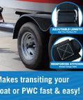 Heavy Duty 2 Inch By 48 Inch Boat Tie Down Straps For Trailer Marine Grade Transom Straps showing adjustable length and stitching.
