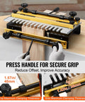 Rock Solid Dovetail Router Jig 12 Inch Width with clamping handle for secure grip and adjustable thickness settings.