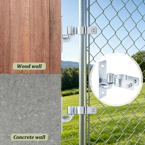 Beefy Four Pair Heavy Duty Gate Hinges Wall Mount With Screws For Chain Link Fence Outdoor Metal Gate Hardware Kit For Fence Posts Built To Last And Ready To Install on wood and concrete walls