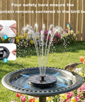 1.4W Solar Bird Bath Fountain Pump With Upgraded Panels Floating Solar Fountain for bird baths in garden setting