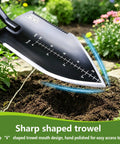 Heavy Duty Stainless Steel Garden Trowel With Non Slip Rubber Handle for Digging, serrated edge in soil
