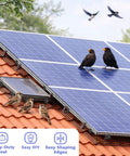 6 Inch By 100 Ft Solar Panel Bird Guard Kit With 100 Fastener Clips installed on rooftop