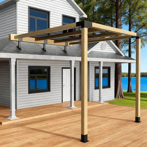 Heavy Duty 4X4 Roof Riser Brackets With 180 Degree Adjustable Angle For Pergola Roof Black Metal Brackets For Patio Cover Gazebo And Wood Posts 3 Pack