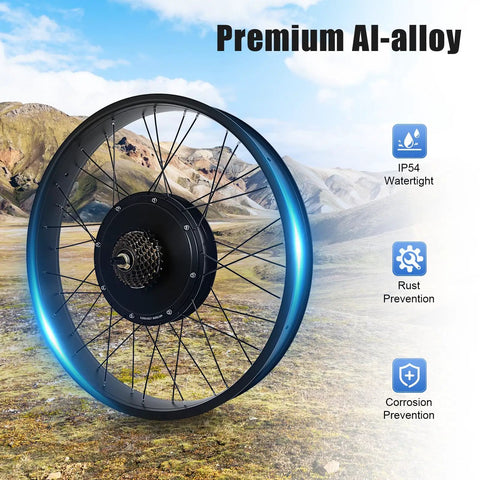 26 Inch Rear Wheel Electric Bike Conversion Kit 48V 1500W High Torque Hub Motor With 3 Mode Controller PAS LCD Display Twist