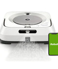 Smart Mapping Robotic Mop With WiFi Connectivity And Jet Spray For Multi Room Cleaning That Recharges And Resumes, Works With Alexa, Great For Hardwood Tile And Stone Floors, White