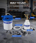 3L Vacuum Brake Bleeder Kit With Pneumatic Fluid Extractor, 1L Refilling Bottle, 18 Adapters, hoses, and materials labeled