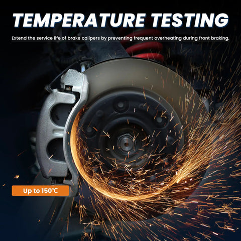 Temperature testing of Two Pack Front Disc Brake Caliper Assembly With Bracket for Chevy with sparks.