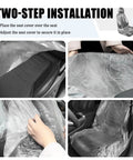 Two-step installation guide for Disposable Car Seat Covers 25 Pack Portable Seat Protectors For Cars Keep Your Seats Dust Free And Clean.