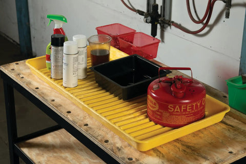 HDPE Containment Utility Tray 36 By 18 By 2 Inches For Spill Control In Lab And Kitchen Durable Drip Pan Under Dispensers Or Machinery Nestable With Ribbed Bottom Budget Friendly Great Countertop Storage