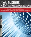 4-Inch Submersible Deep Well Pump 3/4 HP 12 GPM 2-Wire 230V Steel Heavy-Duty Housing With Built-In Check Valve And Suction Screen