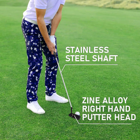 Golfer using 35 Inch Right Handed Golf Putter For Men With Rubber Grip Blade Design, Durable Indoor Outdoor Training Putter on grass