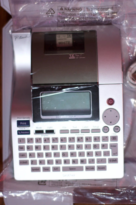 Top view of Pro Grade PT 2700 Desktop Labeling System With Huge Backlit 16 Character Display PC Connect Print Seven Lines