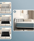 Tough As Nails Twin Bunkie Board 38 X 75 Inches Folding Mattress Support Platform assembly steps showing a bed frame setup.