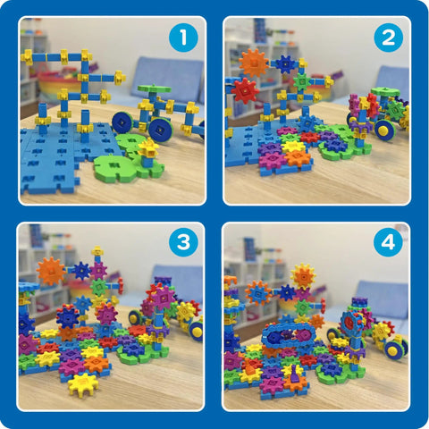 Learning Resources Gears Gears Gears Mega Builds Kid Friendly Building Toy Set with colorful interlocking pieces in action