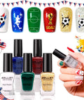 Six Color Nail Polish Set For 4th Of July And Christmas Air Dry No Light Needed Quick Dry Long Lasting Chip Resistant HEMA Free