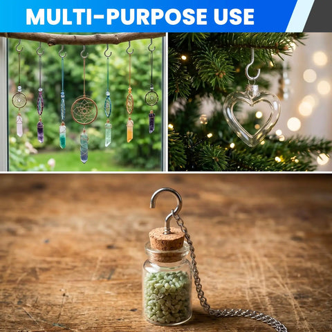 No Sweat Setup 304 Stainless Steel M2 Screw In Eye Bolts Built Tough For Hanging Plants Yoga Gear And Pendant Lights Indoors Or Outdoors Absolutely Rock Solid, showcasing various hanging decorations.