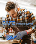 Man wearing 36 Pairs Rubber Work Gloves With Latex Double Coating For Tough Grip Bulk Safety Gear in a workshop environment