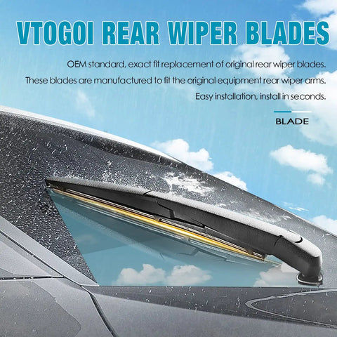 All Weather Windshield Wiper Blades Set For Audi Q7 2006 Through 2015 Front 26 Inch Pair And Rear 14 Inch Wipers installed on car