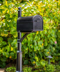 Hillsborough Heavy Duty Post Mounted Mailbox In Black With Magnetic Latch Weatherproof Galvanized Steel Curbside Mailbox For Outdoor Use