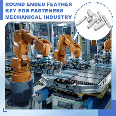 Robotic arms assembling with Round Ended Feather Key Set 22x6x6 Mm Stainless Steel Shaft Key Stock 5 Pcs for machinery
