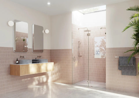 Frameless Shower Door Hinge With Enduroshield Glass Coating For 78 Inch Glass Enclosures In Polished Brass Finish on glass shower door