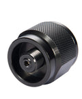 Z1 LPG Propane Snug Fitting No Leak Canister Adapter for LPG style camping bottles, black premium aluminum construction.