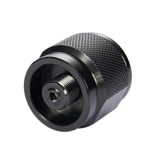 Z1 LPG Propane Snug Fitting No Leak Canister Adapter for LPG style camping bottles, black premium aluminum construction.