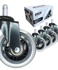 Office Chair Wheel Casters 3 Inch Roller Blade Type Set Of 5 Ultra Smooth Rolling Heavy Duty Non Marking Universal Fit Compatible