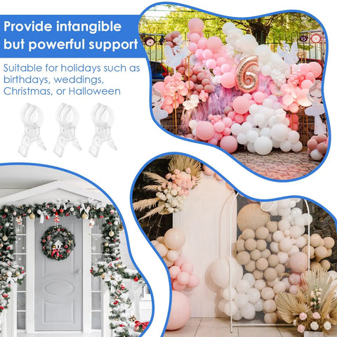 Heavy Duty 30 Pack Clear Balloon Arch Clips Kit With Invisible Spring Clamps For Weddings Parties And Beach Towels Holding Backdrops Quilts Photography Props transparent ABS clips holding balloon arches and holiday backdrops
