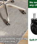 2 Inch Dual Wheel Office Chair Caster Wheels Replacement PU For Carpet And Hardwood Floors shown on office chair