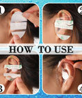 Step-by-step instructions on applying 60 Pack Baby Ear Covers For Bath And Water Activities Waterproof Ear Plugs For Swimming