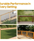 Heavy Duty Dope Deck Railing Bracket Connectors for 2x4 Wood Posts actual 1.5 by 3.5 inches black nylon installed on decks and balconies.