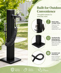 Built Like A Tank Frost Proof Yard Hydrant And Outdoor Faucet With Sprinkler Head Heavy Duty Galvanized Garden Water Column for outdoor use with hose storage.