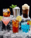 Ultimate Countertop Nugget Ice Maker Featuring Auto Drop Ice And No Sweat Self Cleaning Routine That Cranks Out 33 Pounds Of Soft Chewable Ice Daily For Totally Chill Weekend Gatherings And Quick Home Hydration with various cocktails on ice.