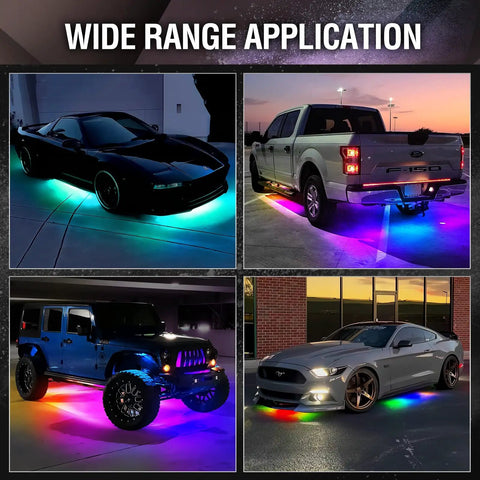 Cars and trucks with Underglow DreamColor Chasing Lights For Car With App And Remote Control Waterproof Rigid Aluminum LED Light Bar
