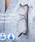 Shirt with Magnetic Eyeglass Holder Clip On Set Of 2 For Glasses Sunglasses And ID Badges Secure Strong Hold Easy Access