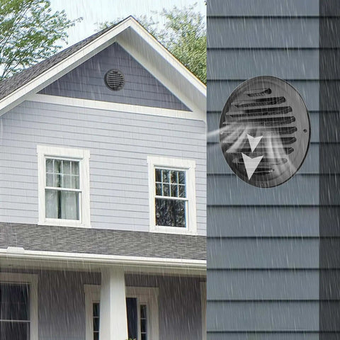 6 Inch Stainless Steel Round Air Vent Cover With Built In Fine Mesh for soffit exhaust ventilation on house exterior