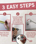 Installation guide for 15 Pack Spring Door Stoppers For Bottom Of Door Heavy Duty Satin Nickel Finish Protect Walls From Dings