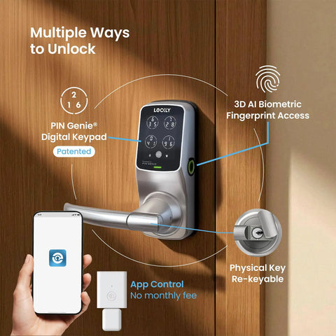 Badass Wifi Smart Lock Featuring 3D Biometric Fingerprint Sensor And Pin Pad Keypad For Nailed Keyless Entry And Mobile App Control That Just Hits Different